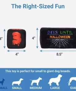 Frisco Halloween 30 Days of Halloween Countdown Blocks Plush Squeaky Dog Toy, 3 count -Pet Food Gear Shop 270494 PT1. SY630 V1626284172