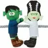 Frisco Frankenstein & Bride Plush with Rope Squeaky Dog Toy