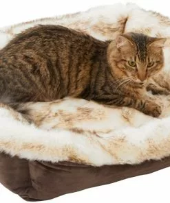 Frisco Faux Fur Rectangular Bolster Cat & Dog Bed -Pet Food Gear Shop 270888 PT3. SY630 V1626294077