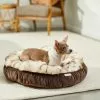 Frisco Faux Fur Velvet Round Bolster Cat & Dog Bed -Pet Food Gear Shop 270893 MAIN. SY630 V1626881278