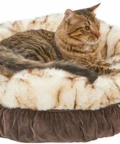 Frisco Faux Fur Velvet Round Bolster Cat & Dog Bed -Pet Food Gear Shop 270893 PT3. SY630 V1626294176