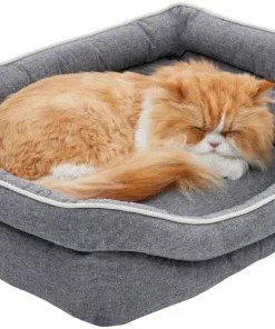 Frisco Chambray Double Bolster Cat & Dog Bed -Pet Food Gear Shop 270903 PT3. SY630 V1626294105