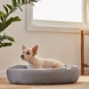 Frisco Chambray Oval Bolster Cat & Dog Bed -Pet Food Gear Shop 270921 MAIN. SY630 V1626881965