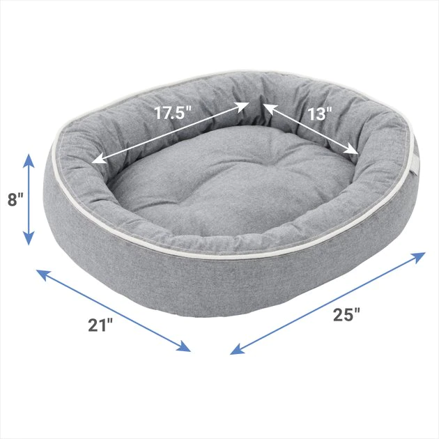 Frisco Chambray Oval Bolster Cat & Dog Bed 4 Frisco Chambray Oval Bolster Cat & Dog Bed - Image 2