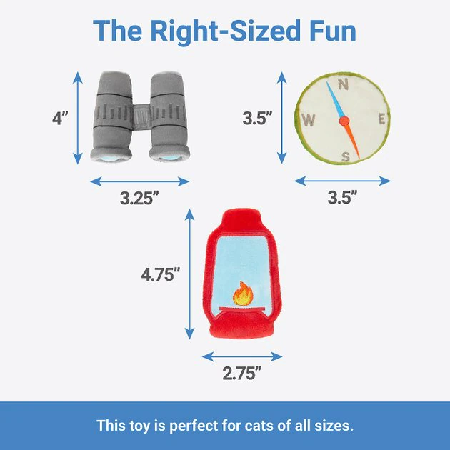 Frisco Camping Compass & Lantern Plush Cat Toy with Catnip, 2 count 4 Frisco Camping Compass & Lantern Plush Cat Toy with Catnip, 2 count - Image 2