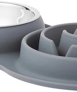 Frisco Silicone Slow Feeder Mat with Stainless Steel Bowl