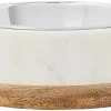 Frisco Marble Design Stainless Steel Dog & Cat Bowl with Wooden Base