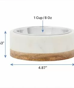 Frisco Marble Design Stainless Steel Dog & Cat Bowl with Wooden Base -Pet Food Gear Shop 277554 PT1. SY630 V1628861915