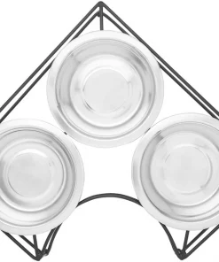 Frisco Straight Triple Corner Feeder Dog & Cat Stainless Steel Bowl 10 Frisco Straight Triple Corner Feeder Dog & Cat Stainless Steel Bowl -Pet Food Gear Shop 277561 PT4. SY630 V1627935444