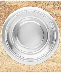 Frisco Dark Wooden Triple Elevated Stainless Steel Dog & Cat Bowl -Pet Food Gear Shop 277570 PT4. SY630 V1627935376