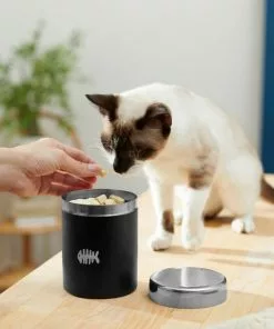 Frisco Fish Bone Print Stainless Steel Storage Canister -Pet Food Gear Shop 277575 PT3. SY630 V1630347681