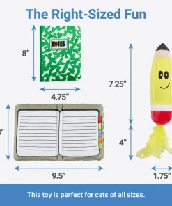 Frisco Notebook & Pencil Plush Cat Toy with Catnip, 2 count -Pet Food Gear Shop 279411 PT1. SY630 V1629824478