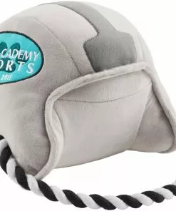 Frisco Football Helmet Plush with Rope Squeaky Dog Toy