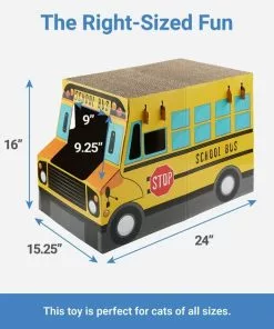 Frisco School Bus Cardboard Cat Toy, 2-Story -Pet Food Gear Shop 279835 PT1. SY630 V1629824192