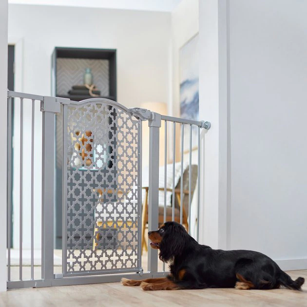 Frisco Metal Pattern Extra Wide Auto-close Dog Gate 3 Frisco Metal Pattern Extra Wide Auto-close Dog Gate