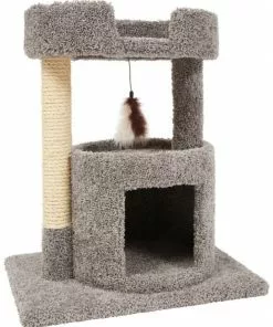 Frisco 27-in Real Carpet Cat Tree with Condo and Oval Perch -Pet Food Gear Shop 282745 PT4. SY630 V1621949318