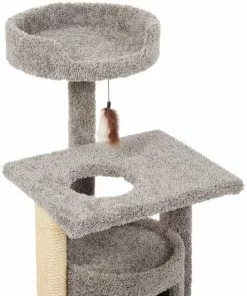 Frisco 42-in Real Carpet Cat Tree with Condo, Grey -Pet Food Gear Shop 282755 PT3. SY630 V1621949298