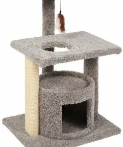 Frisco 42-in Real Carpet Cat Tree with Condo, Grey -Pet Food Gear Shop 282755 PT4. SY630 V1621949342