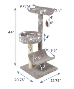 Frisco 45-in Real Carpet Cat Tree, Gray 7 Frisco 45-in Real Carpet Cat Tree, Gray -Pet Food Gear Shop 282761 PT1. SY630 V1628879547
