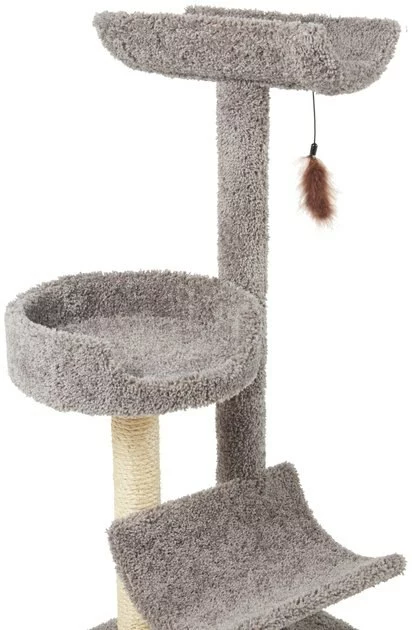 Frisco 45-in Real Carpet Cat Tree, Gray 5 Frisco 45-in Real Carpet Cat Tree, Gray - Image 3