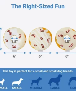 Frisco Maple Bacon Donuts Plush Squeaky Dog Toy, 3 count -Pet Food Gear Shop 285613 PT2. SY630 V1633969278