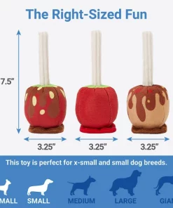 Frisco Candy Apples Plush Squeaky Dog Toy, 3 count -Pet Food Gear Shop 285621 PT1. SY630 V1633969288