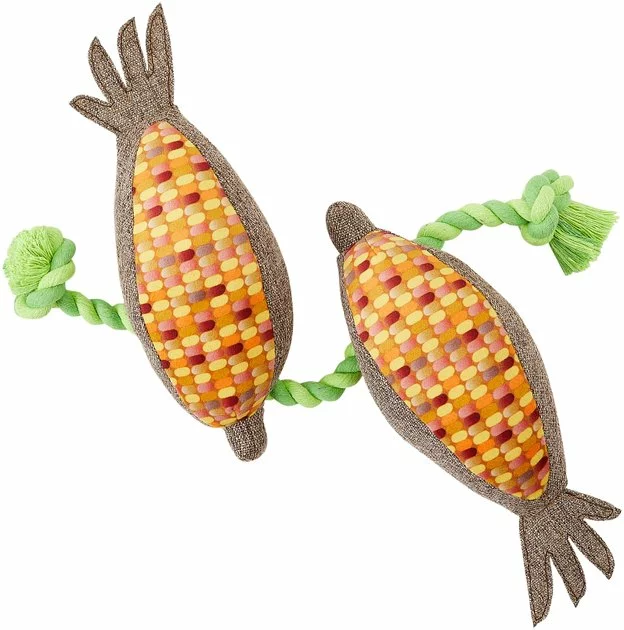 Frisco Fall Harvest Corn Plush with Rope Plush with Rope Squeaky Dog Toy 3 Frisco Fall Harvest Corn Plush with Rope Plush with Rope Squeaky Dog Toy