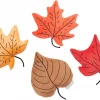 Frisco Fall Leaves Plush Squeaky Dog Toy, 4 count