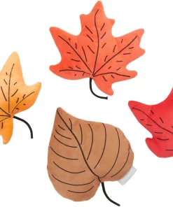 Frisco Fall Leaves Plush Squeaky Dog Toy, 4 count