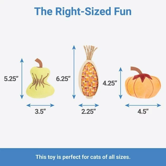 Frisco Fall Harvest Plush Cat Toy with Catnip, 3 count 4 Frisco Fall Harvest Plush Cat Toy with Catnip, 3 count - Image 2