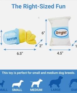 Frisco Baking Ingredients Plush Squeaky Dog Toy, 4 count -Pet Food Gear Shop 287131 PT2. SY630 V1637704365