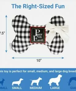 Frisco Holiday "All Is Bright" Reversible Bone Plush Squeaky Dog Toy -Pet Food Gear Shop 287191 PT2. SY630 V1637767124