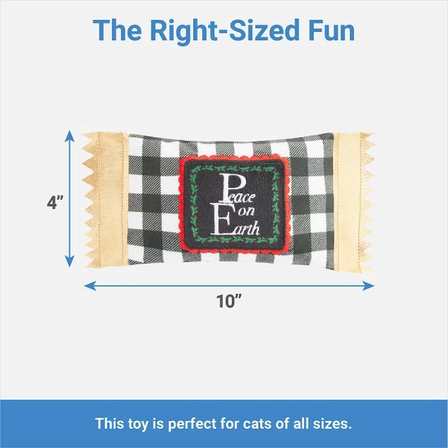 Frisco All is Bright Reversible Plush Kicker Cat Toy with Catnip 4 Frisco All is Bright Reversible Plush Kicker Cat Toy with Catnip - Image 2