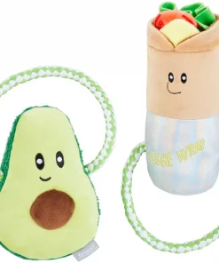 Frisco Healthy Snack Plush with Rope Dog Toy, 2 count