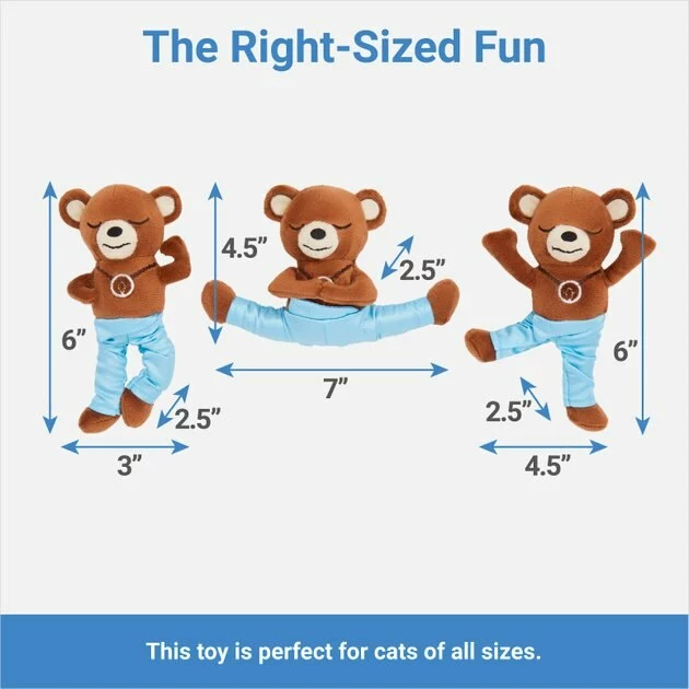 Frisco Yoga Bear Plush Cat Toy with Catnip, 3 count 4 Frisco Yoga Bear Plush Cat Toy with Catnip, 3 count - Image 2