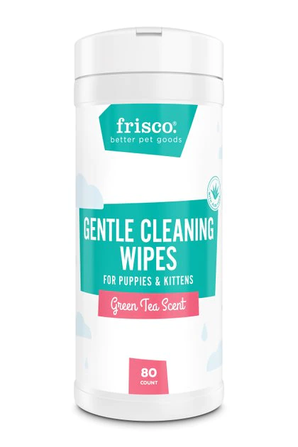 Frisco Gentle Cleaning Waterless Grooming Wipes for Puppies & Kittens, Green Tea Scent 3 Frisco Gentle Cleaning Waterless Grooming Wipes for Puppies & Kittens, Green Tea Scent