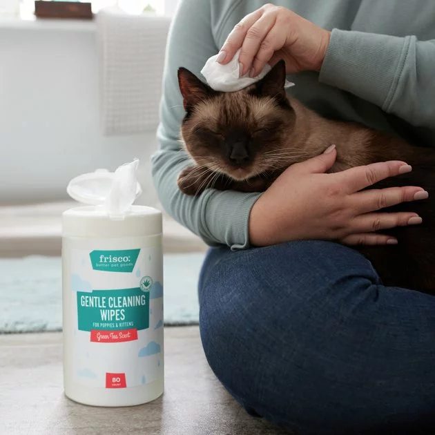 Frisco Gentle Cleaning Waterless Grooming Wipes for Puppies & Kittens, Green Tea Scent 8 Frisco Gentle Cleaning Waterless Grooming Wipes for Puppies & Kittens, Green Tea Scent - Image 6