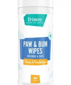 Frisco Deodorizing Paw & Bum Waterless Grooming Wipes for Dogs & Cats