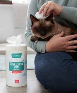 Frisco Hypoallergenic Waterless Grooming Wipes for Dogs & Cats, Soothing Chamomile, 80 count -Pet Food Gear Shop 291595 PT5. SY630 V1627306960