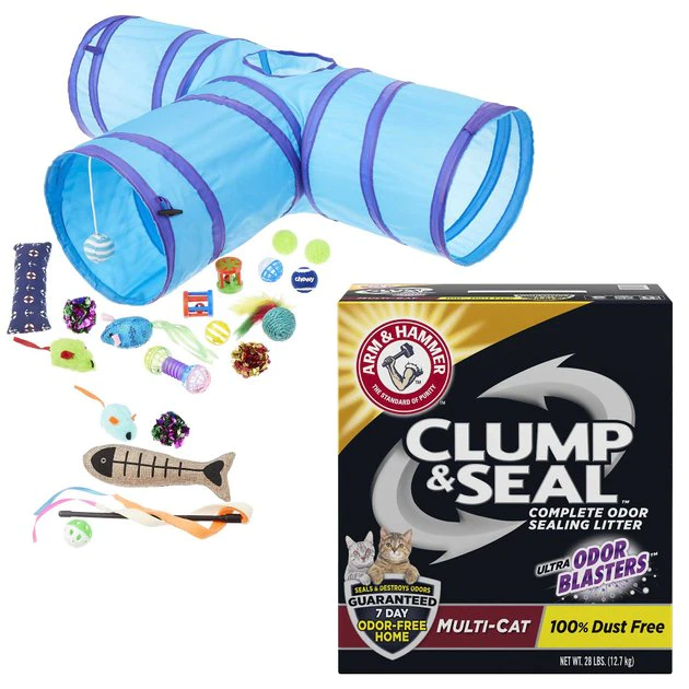 Frisco||Arm & Hammer Litter Frisco Plush, Teaser, Ball & Tri-Tunnel Toy with Catnip + Arm & Hammer Litter Clump & Seal Multi-Cat Scented Clumping Clay Cat Litter 3 Frisco||Arm & Hammer Litter Frisco Plush, Teaser, Ball & Tri-Tunnel Toy with Catnip + Arm & Hammer Litter Clump & Seal Multi-Cat Scented Clumping Clay Cat Litter