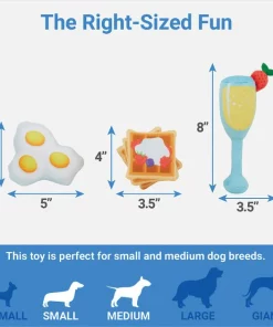 Frisco Brunch Breakfast in Bed Hide & Seek Puzzle Plush Squeaky Dog Toy -Pet Food Gear Shop 297282 PT2. SY630 V1643916715