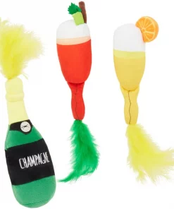 Frisco Brunch Bottomless Mimosas Plush Cat Toy with Catnip, 3 count