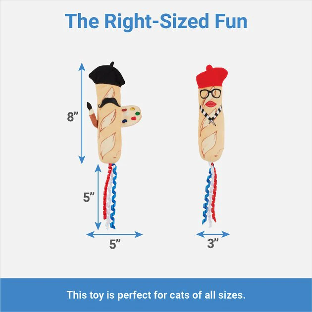 Frisco Brunch French Baguette Plush Cat Toy with Catnip, 2 count 4 Frisco Brunch French Baguette Plush Cat Toy with Catnip, 2 count - Image 2