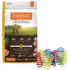 Instinct||Frisco Instinct Original Grain-Free Recipe with Real Chicken Freeze-Dried Raw Coated Dry Cat Food, 11-lb bag + Frisco Colorful Springs Cat Toy, 10 count