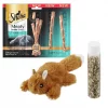 Sheba||Frisco Sheba Meaty Tender Sticks Tuna Flavored Cat Treats, 5 count + Frisco Refillable Catnip Cat Toy, Brown Squirrel