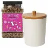 Tiny Tiger||Frisco Tiny Tiger Crunchy Bunch, Fearless Feathers and Gracious Gills, Chicken & Seafood Flavor Cat Treats, 20-oz Jar + Frisco Melamine Dog & Cat Treat Jar with Bamboo Lid, 8 Cups