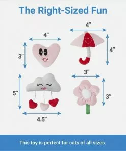 Frisco It's Raining Love Plush Cat Toy with Catnip, 4 count -Pet Food Gear Shop 298968 PT1. SY630 V1640284886