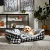 Frisco Buffalo Check Cuddler Pet Bed & Gift Set, Black & White