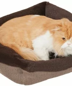 Frisco Herringbone Cuffed Cuddler Dog & Cat Bed -Pet Food Gear Shop 299429 PT2. SY630 V1638455820