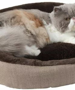 Frisco Herringbone Hi-Low Cuddler Dog & Cat Bed -Pet Food Gear Shop 299436 PT2. SY630 V1638288229